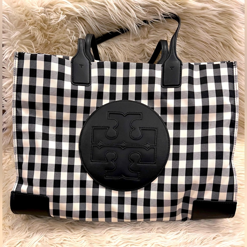 Tory Burch Ella Gingham Plaid Tote